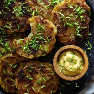 German Vegan Potato Pancakes or Kartoffelpuffer