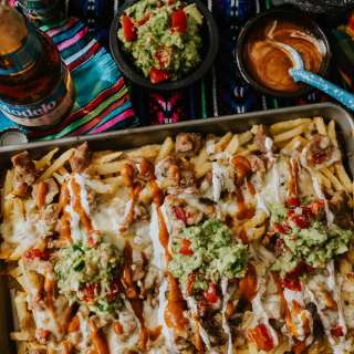 Pork Green Chile Loaded Nacho Fries