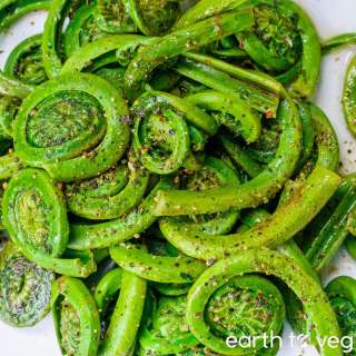 Lemony Fiddleheads in Vegan Butter