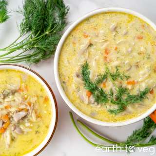 Greek Lemon Rice Soup (Vegan Avgolemono)