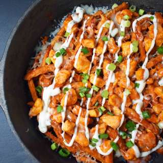 Buffalo Chicken Sweet Potato Fries
