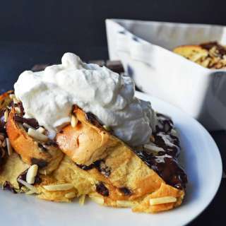 Chocolate Almond Brioche Baked French Toast