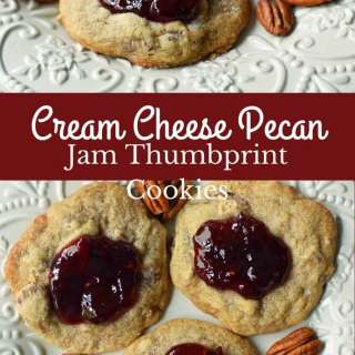 Cream Cheese Pecan Jam Thumbprint Cookies