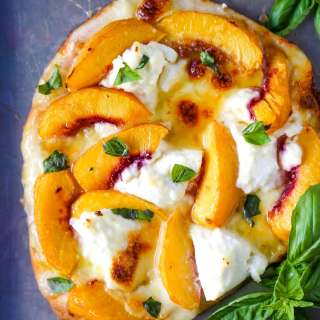 Peach Basil Mozzarella Flatbread