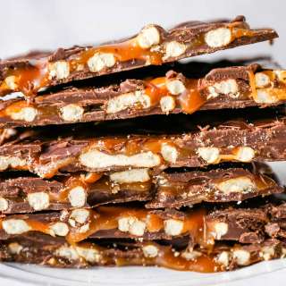 Chocolate Caramel Pretzel Bark
