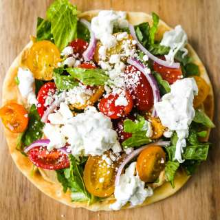 Greek Salad Pita Pizzas