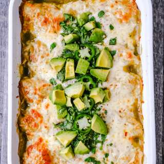 Creamy Green Chile Chicken Enchiladas