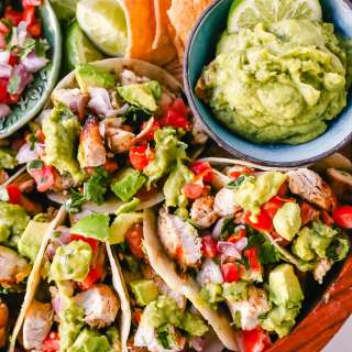 Grilled Chicken Tacos with Guacamole