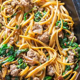 Beef and Spinach Noodles