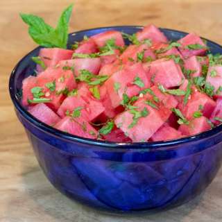 Watermelon Vodka Mint Salad