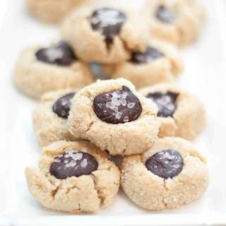 Vegan Salted Cacao Thumbprint Cookies