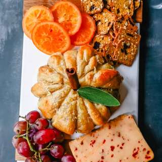 Pumpkin Shaped Baked Brie Puff Pastry