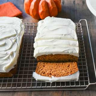 Frosted Pumpkin Loaf with Cream Cheese Frosting