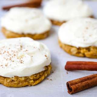 Pumpkin Cookies with Cream Cheese Frosting