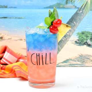 Blue Hawaiian Sunrise Cocktail