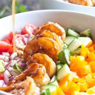 Teriyaki Shrimp Salad with Sesame Ginger Vinaigrette