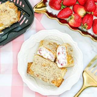 Air Fryer Strawberry Cheesecake Chimichangas