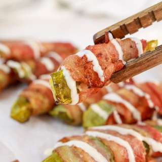 Air Fryer Bacon Wrapped Pickles