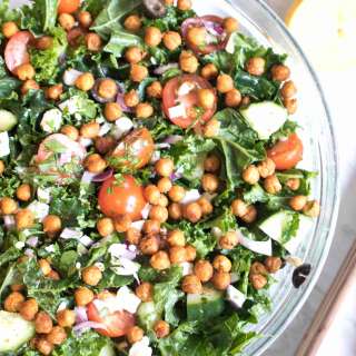 Chickpea Kale Greek Salad