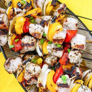 Pork Souvlaki with Grilled Vegetables