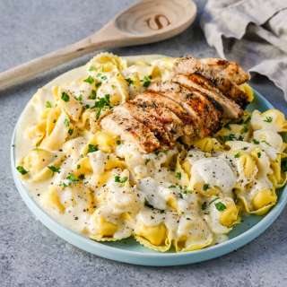 Tortellini Alfredo with Grilled Chicken