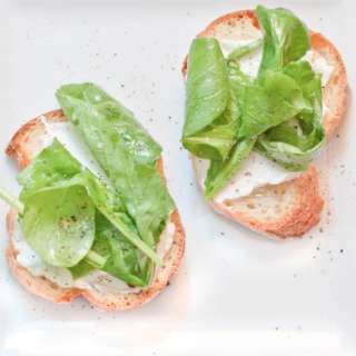 Whipped Feta and Arugula Crostini