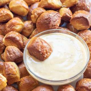 Soft Pretzel Bites with Hot Honey Mustard