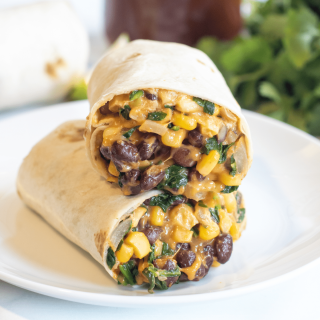 15 Minute Black Bean and Spinach Burritos