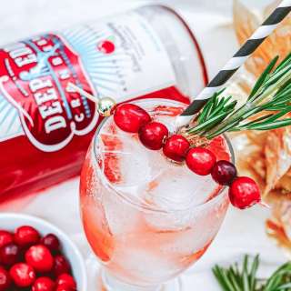 2-Ingredient Christmas Cranberry Vodka Spritzer
