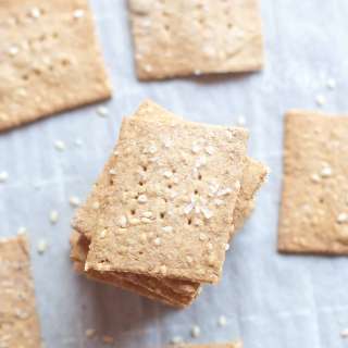 Sourdough Sesame Rye Crackers