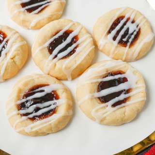 Raspberry Almond Jam Thumbprint Cookies