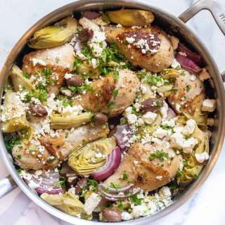 One Pan Greek Chicken Legs