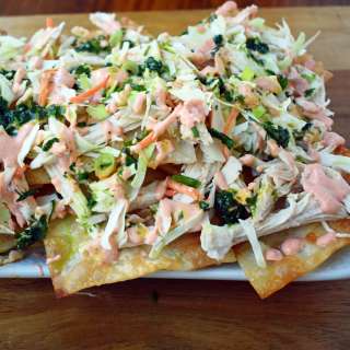 Asian Wonton Chicken Nachos