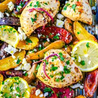 Sheet Pan Greek Chicken and Potatoes