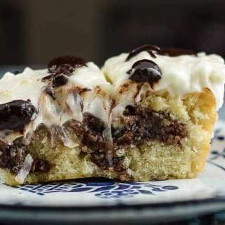 Coconut Fudge Swirl Cake