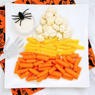 Candy Corn Halloween Veggie Platter