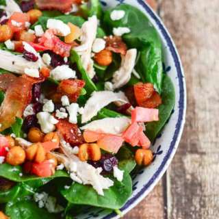 Mediterranean Chicken Bacon Spinach Salad