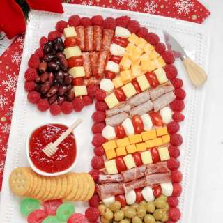 Candy Cane Charcuterie Board