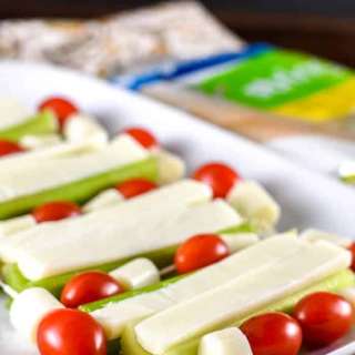 String Cheese with Celery and Tomatoes