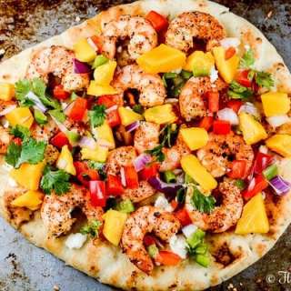 Mango Habanero Shrimp Flatbread #SundaySupper