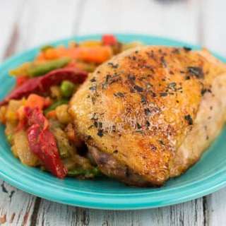 Pan Seared Herb Roasted Chicken Thighs
