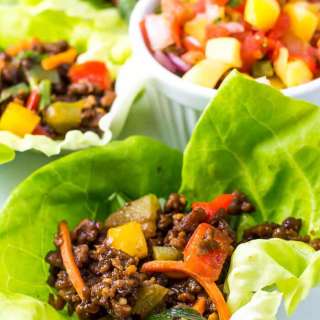 Asian Lettuce Wraps with Mango Habanero Salsa
