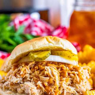 Slow Cooker Shredded Nashville Hot Chicken Sandwiches