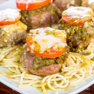 Pesto Baked Italian Turkey Meatballs