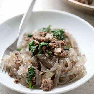 AIP Ground Beef Stroganoff with Spinach
