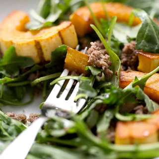 Roasted Squash, Beef and Arugula Salad