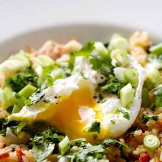 Spicy Bok Choy and Bacon Fried Rice