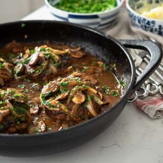 Salisbury Steak with Onion Mushroom Gravy
