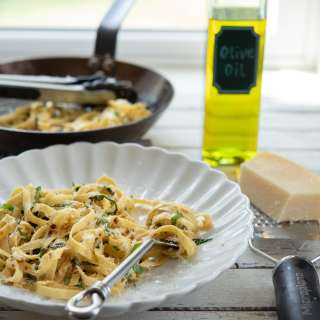 Pasta with Garlic, Anchovy, and Basil