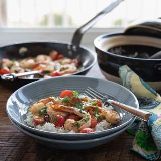 Shrimp and Tomatoes in Lemon Butter Sauce